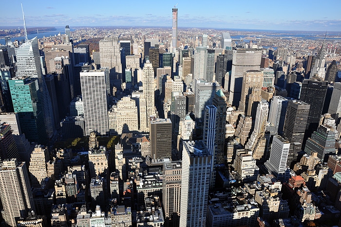Widok z Empire State Building za północ
