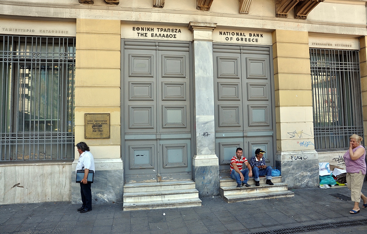 Zamknięte banki w Atenach