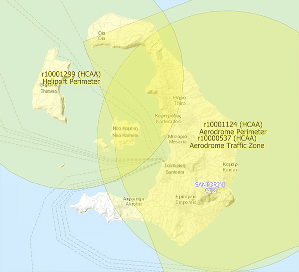 Latanie dronem na Santorini