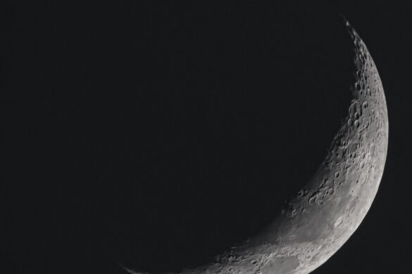 Księżyc, 20% widoczności, 5 maja 2022, 1/320s, f/ISO 200, Sky Watcher 150/750