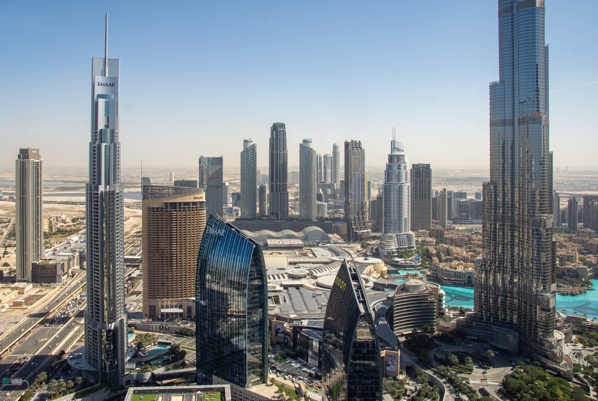 Widok ze Sky Views w Dubaju